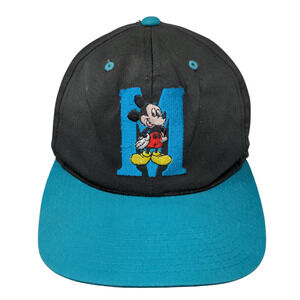 Mickey Unlimited Men's Snapback Hat Blue Black Adjustable Embroidered Logo